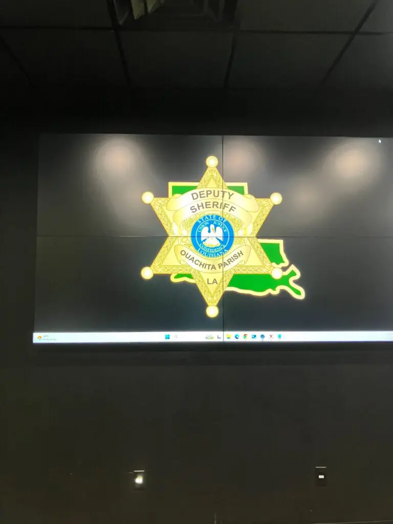 Real-Time Crime Center with multiple surveillance monitors and integrated AV technology by Go Media