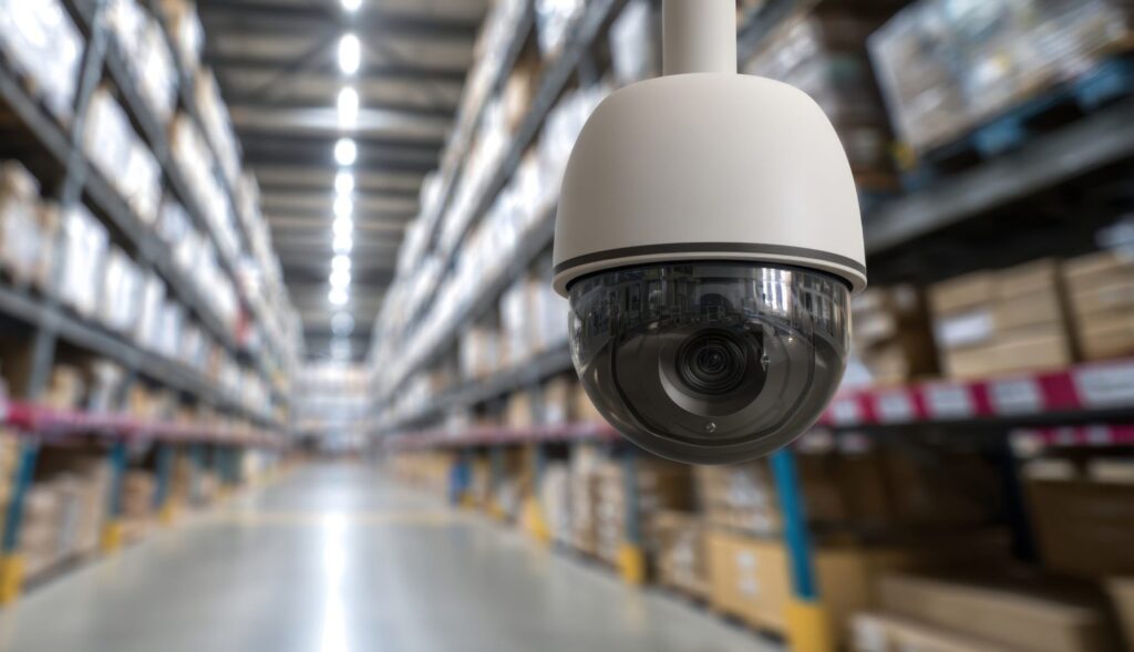 Professional security cameras monitoring a commercial building - Go Media LLC